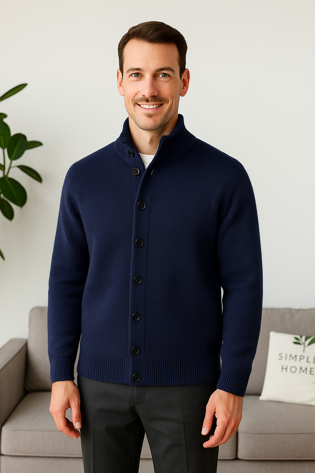 Sweter męski zapinany na guziki – ModaEksert.pl