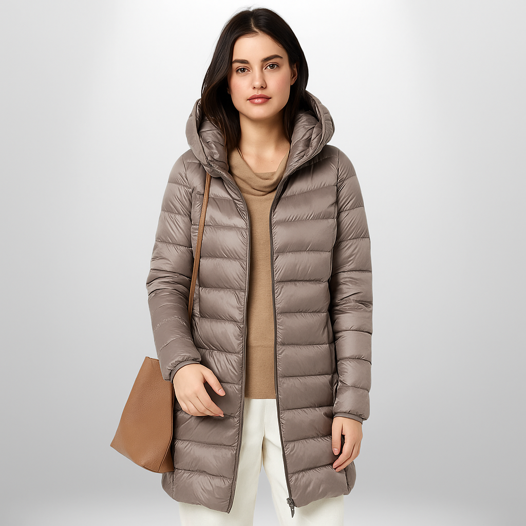 Długi pikowany płaszcz zimowy – autorstwa ModaEkspert.pl