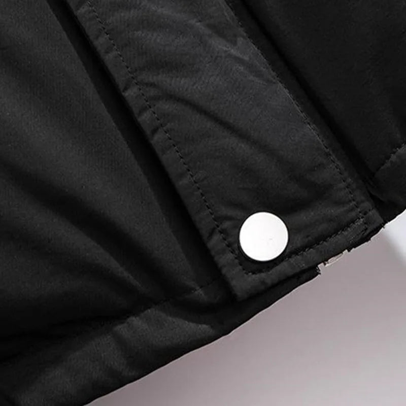 Czarna kurtka puchowa z kapturem - ModaEkspert.pl 