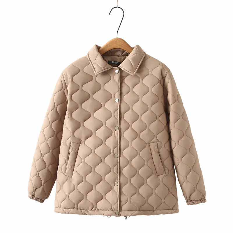 Beżowa kurtka pikowana – ModaEkspert.pl 