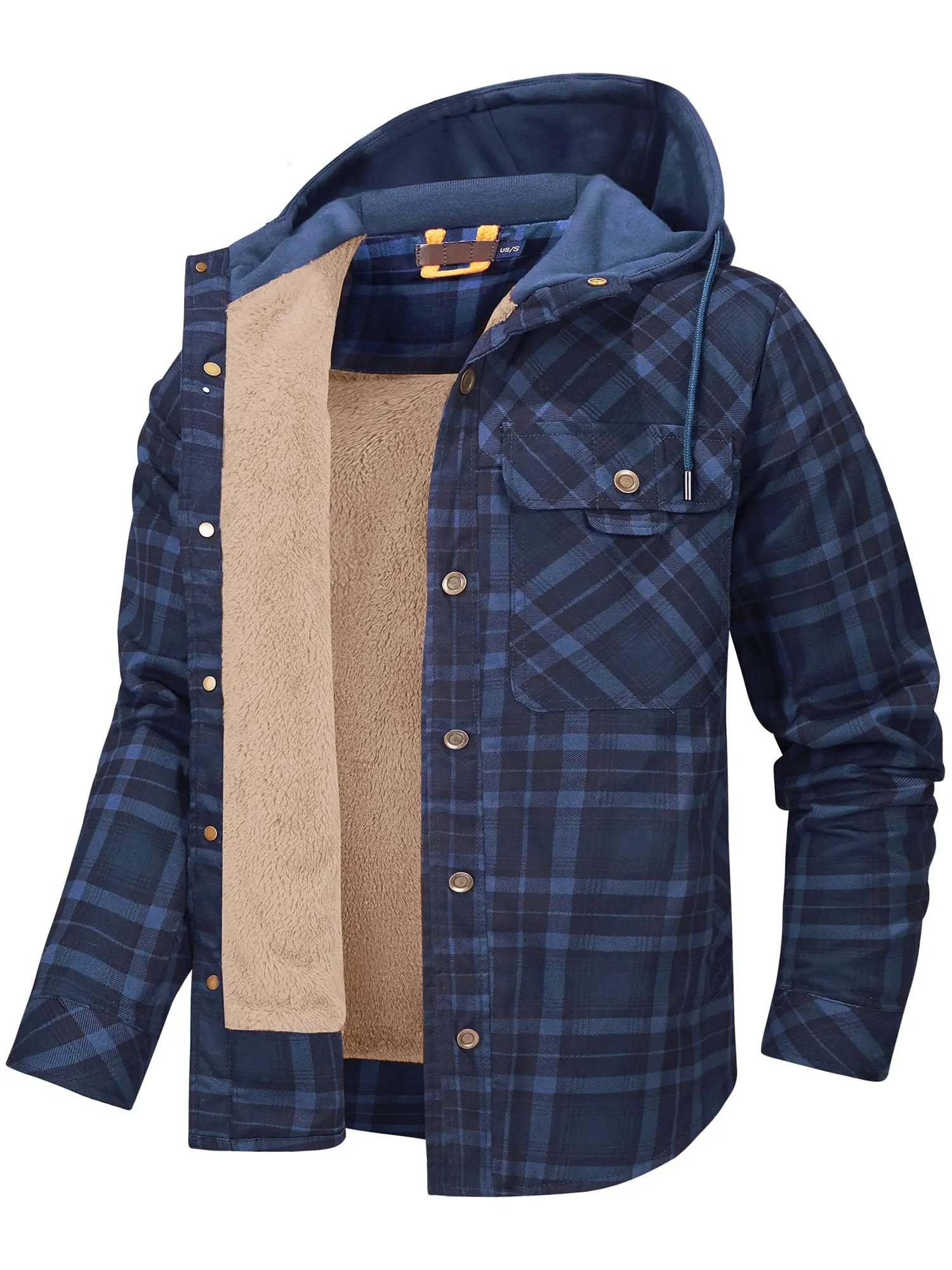 Przytulna flanelowa kurtka z dekoltem – ModaEkspert