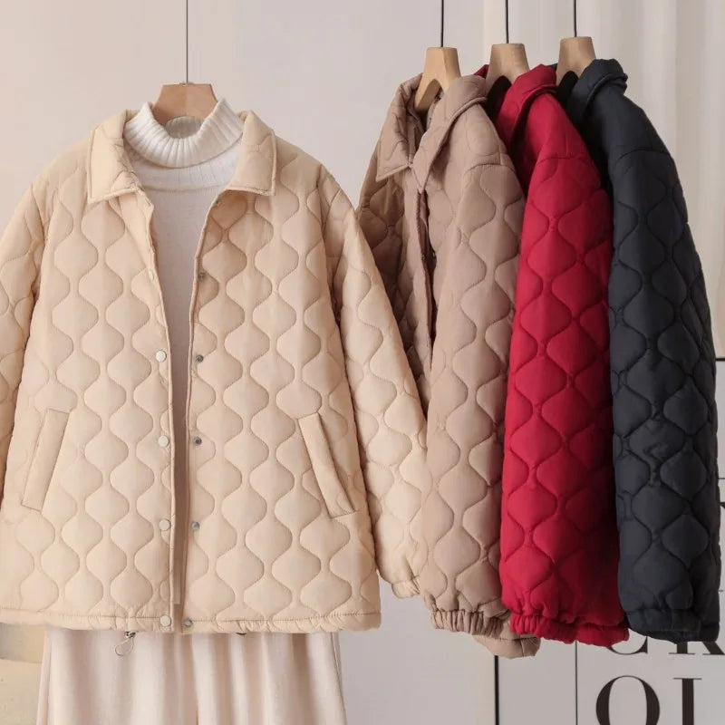 Beżowa kurtka pikowana – ModaEkspert.pl 