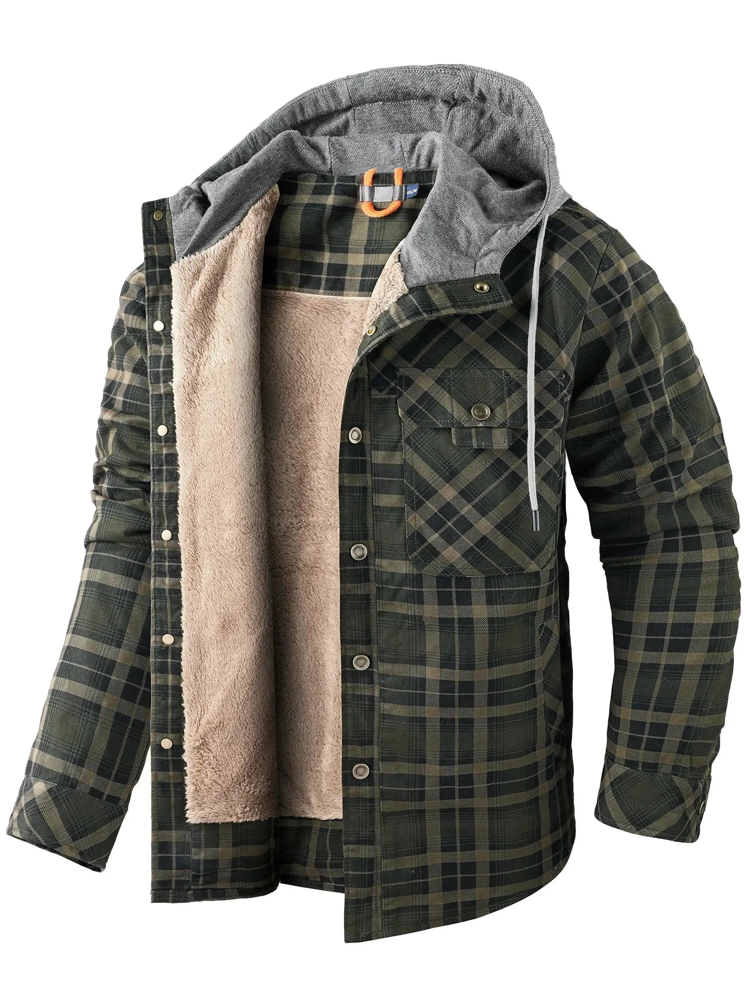 Przytulna flanelowa kurtka z dekoltem – ModaEkspert