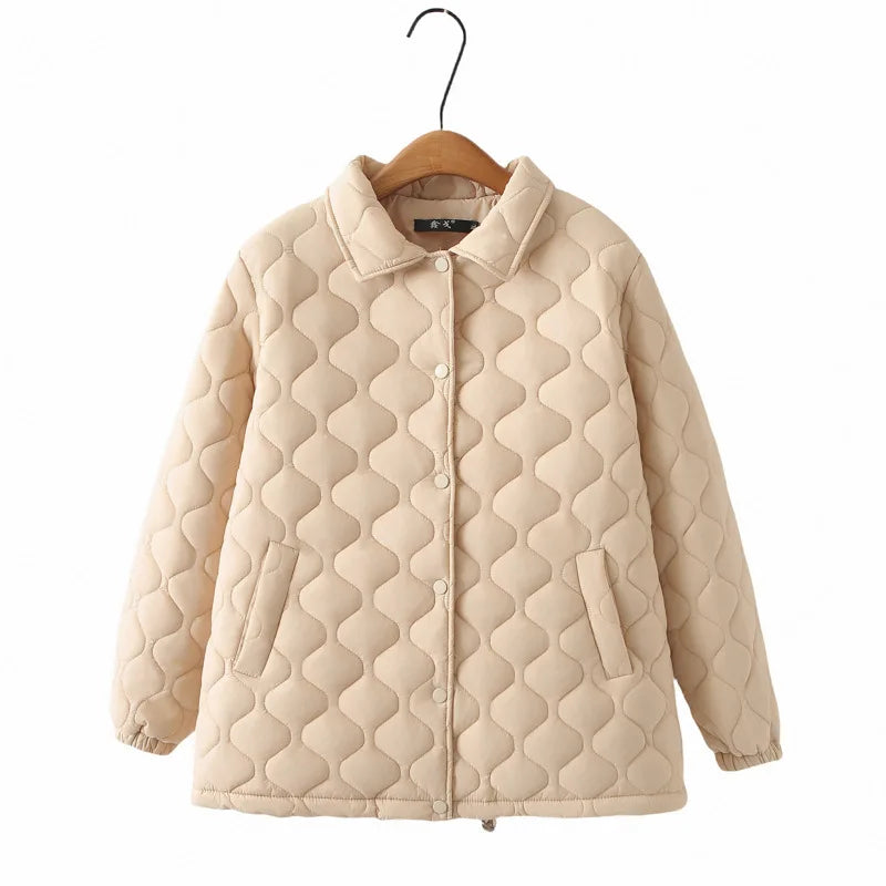 Beżowa kurtka pikowana – ModaEkspert.pl 