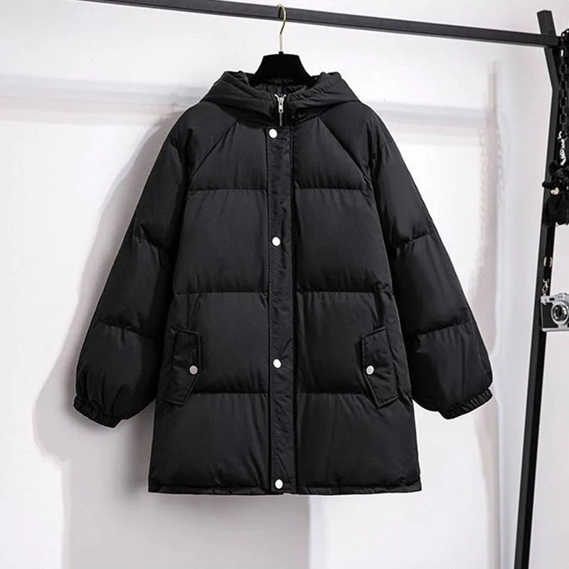 Czarna kurtka puchowa z kapturem - ModaEkspert.pl 