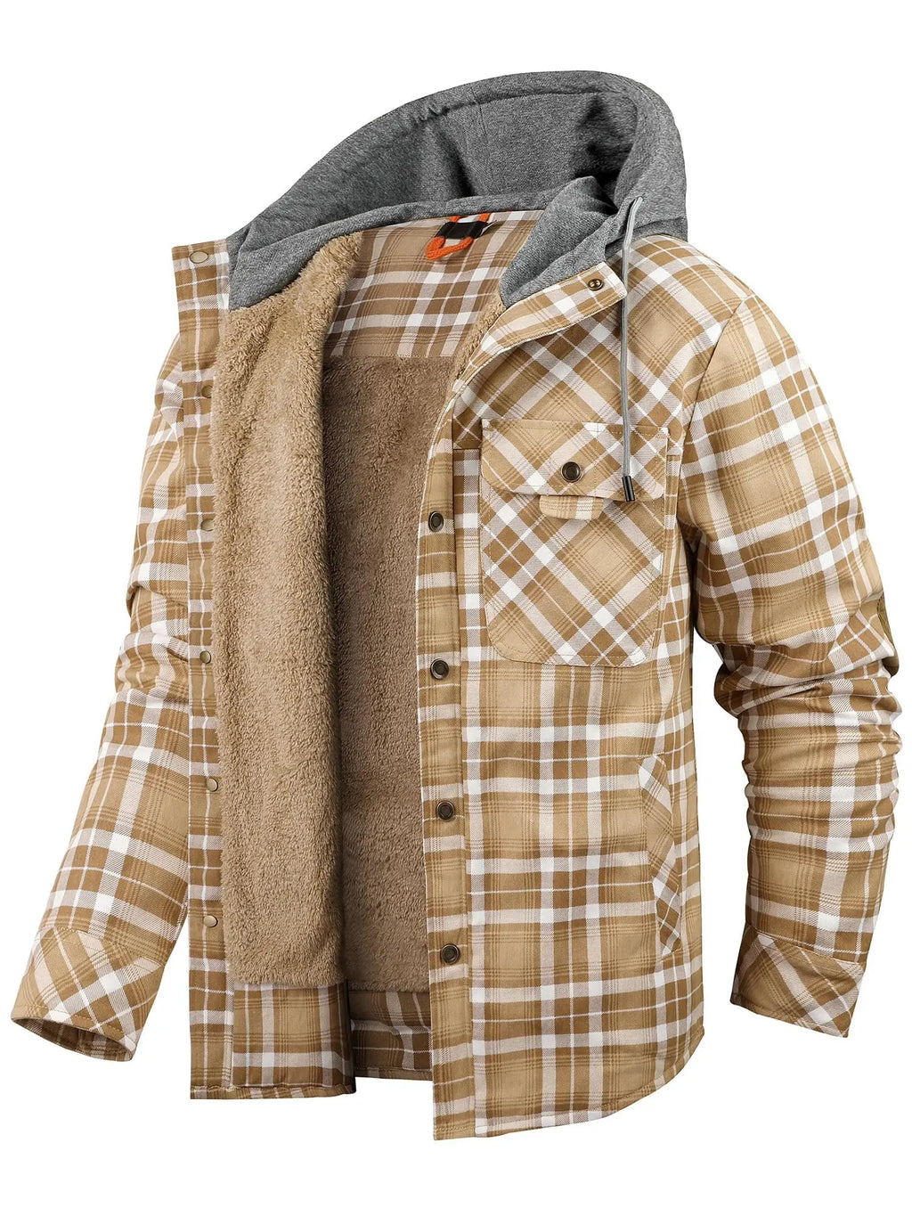 Przytulna flanelowa kurtka z dekoltem – ModaEkspert