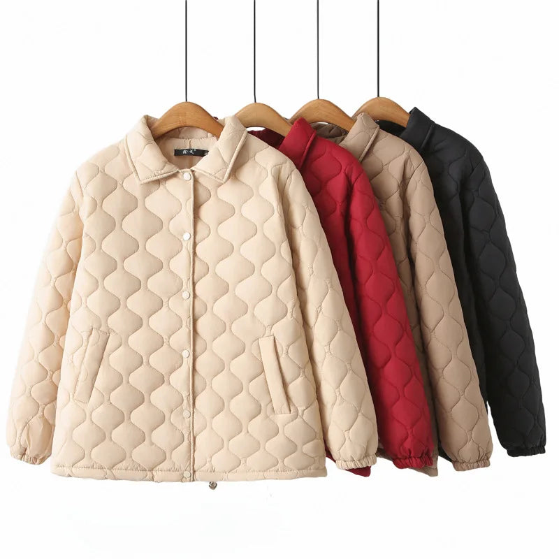 Beżowa kurtka pikowana – ModaEkspert.pl 