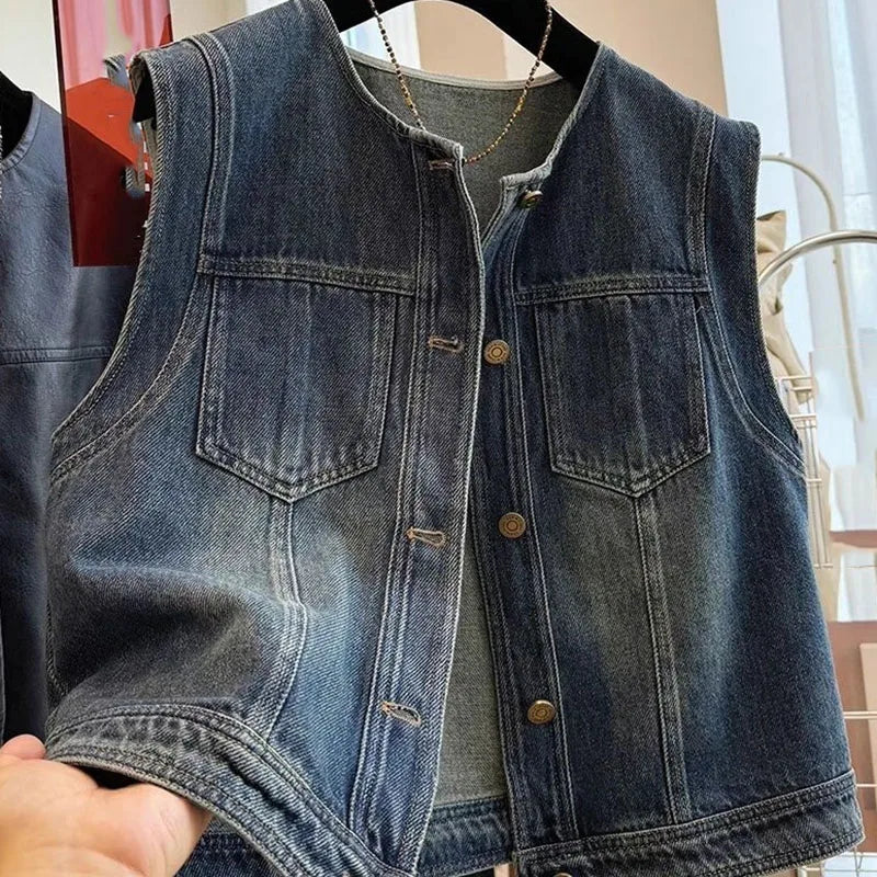 Kamizelka dżinsowa bez rękawów – ModaEkspert 