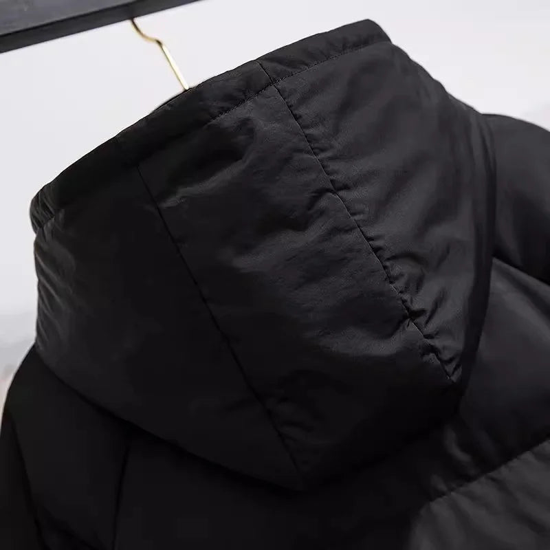 Czarna kurtka puchowa z kapturem - ModaEkspert.pl 