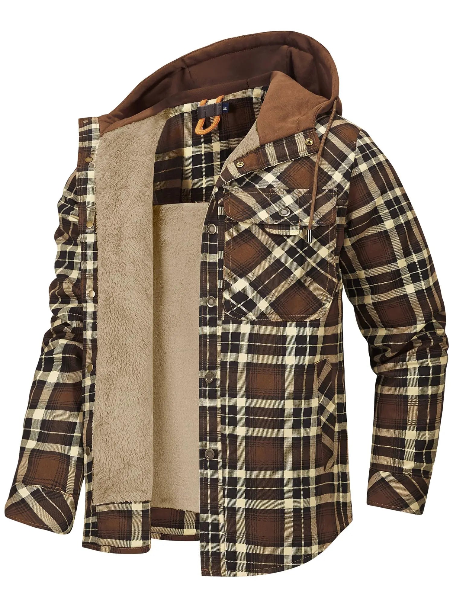 Przytulna flanelowa kurtka z dekoltem – ModaEkspert