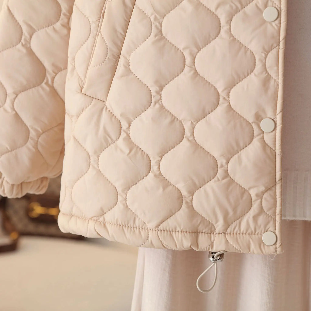 Beżowa kurtka pikowana – ModaEkspert.pl 