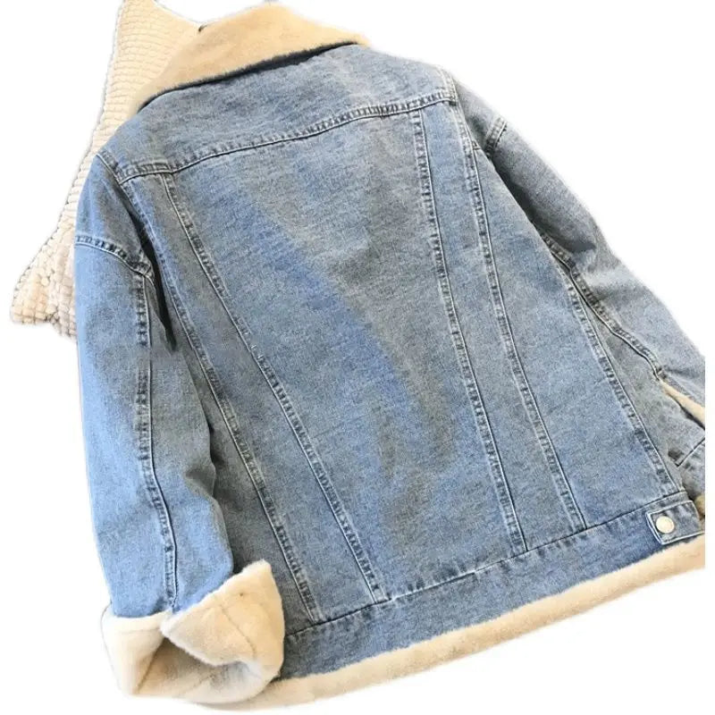 ciepła kurtka dżinsowa z podszewką z pluszu – ModaEkspert 