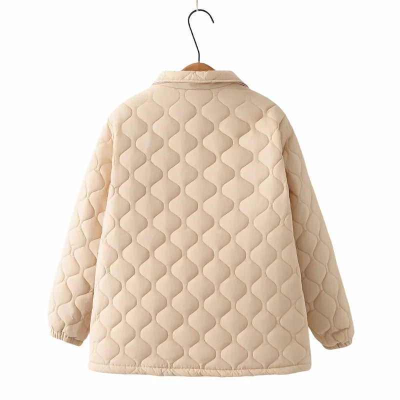 Beżowa kurtka pikowana – ModaEkspert.pl 