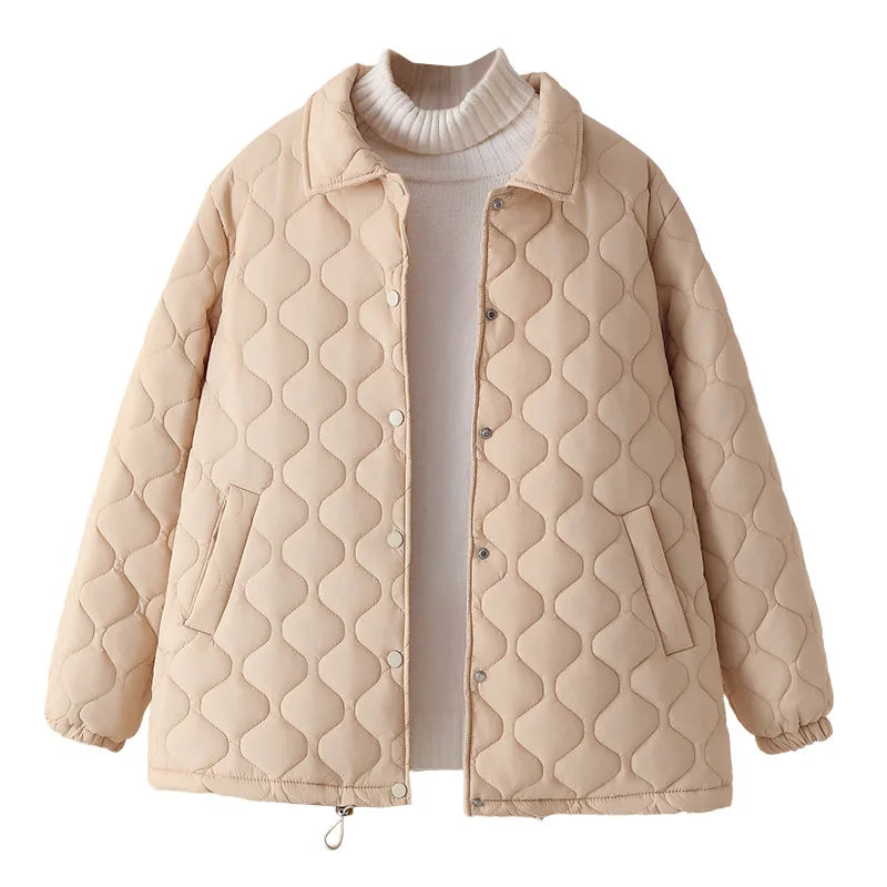 Beżowa kurtka pikowana – ModaEkspert.pl 