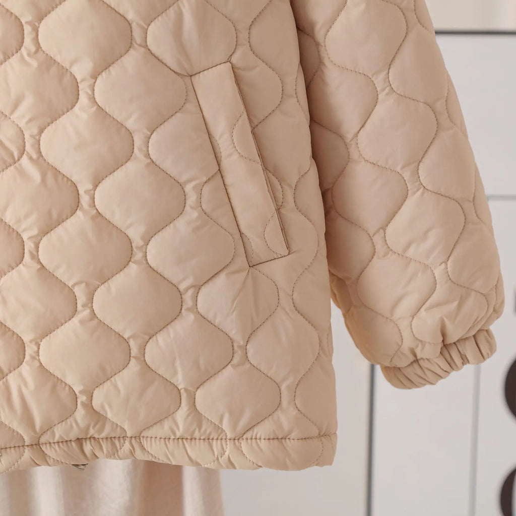 Beżowa kurtka pikowana – ModaEkspert.pl 