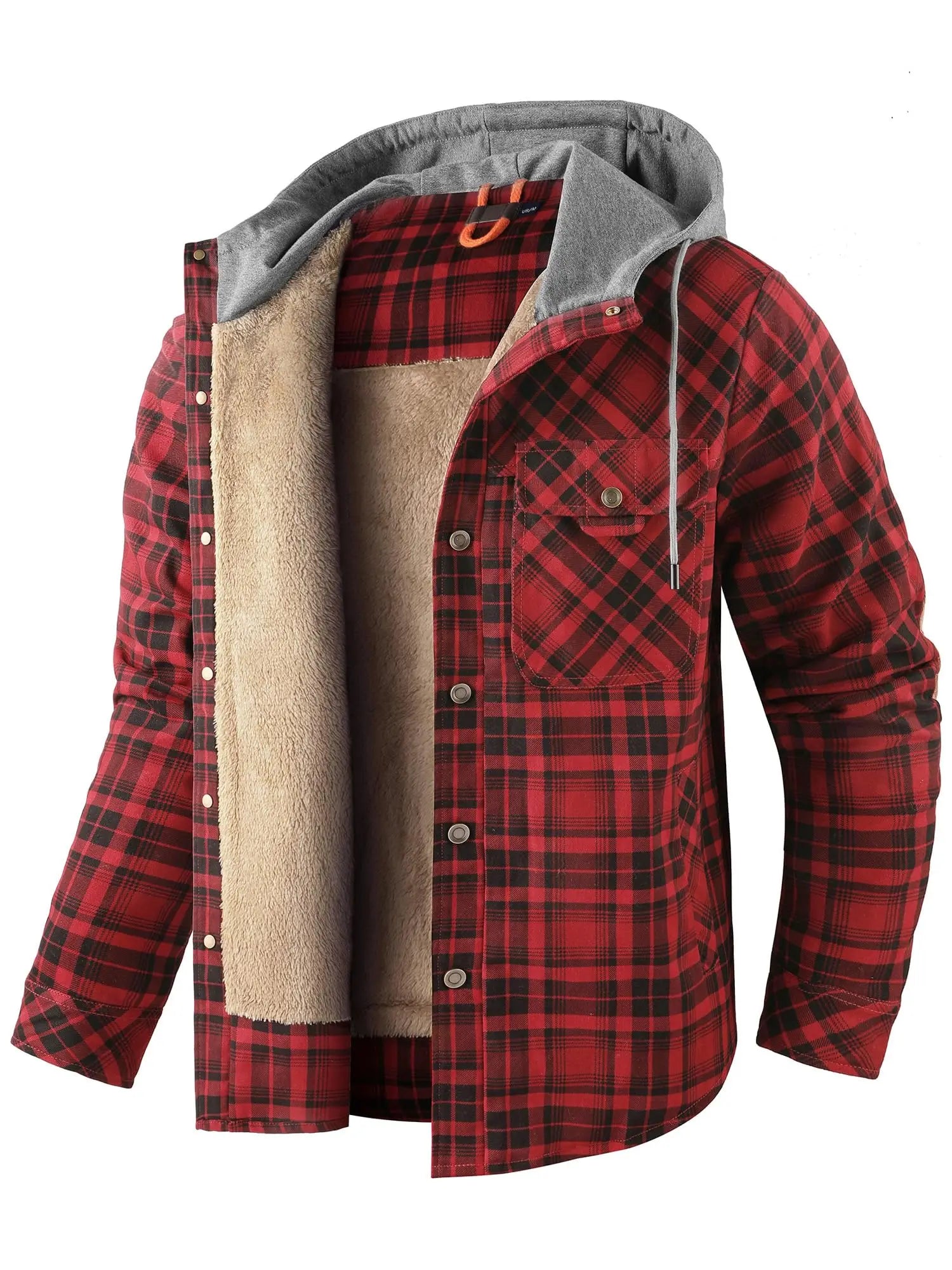 Przytulna flanelowa kurtka z dekoltem – ModaEkspert