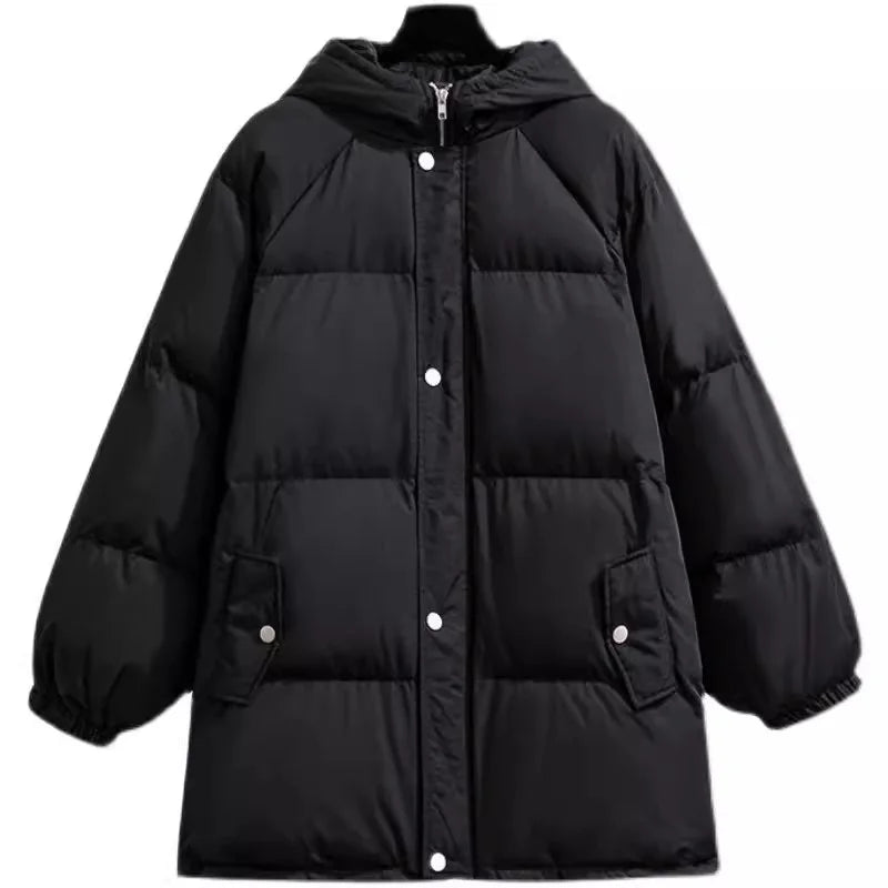 Czarna kurtka puchowa z kapturem - ModaEkspert.pl 