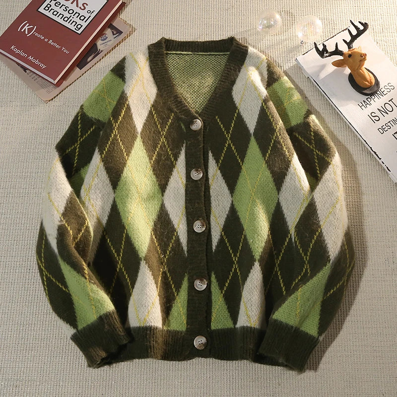 Stylowy cardigan w romby – ModaEkspert.pl