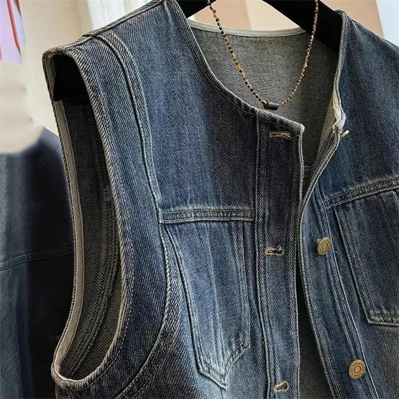 Kamizelka dżinsowa bez rękawów – ModaEkspert 